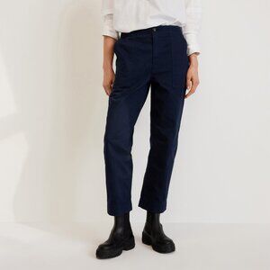 NWOT Everlane The Organic Cotton Herringbone Pant Blue (Navy) - Size 12